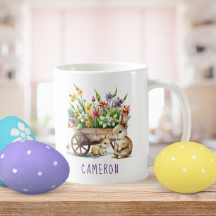Schattige Konijntjes Gepersonaliseerd Pasen Koffiemok