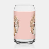 Schattige konijntjes in een gezellige pastelknuffe blikvorm glas (Links)