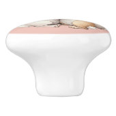 Schattige konijntjes in een gezellige pastelknuffe keramische knop (Zijkant)