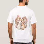 Schattige konijntjes in een gezellige pastelknuffe t-shirt (Achterkant)