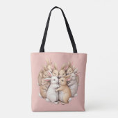 Schattige konijntjes in een gezellige pastelknuffe tote bag (Achterkant)