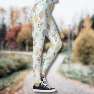 Schattige Konijntjes met Ballonnen in de Kleur van Leggings