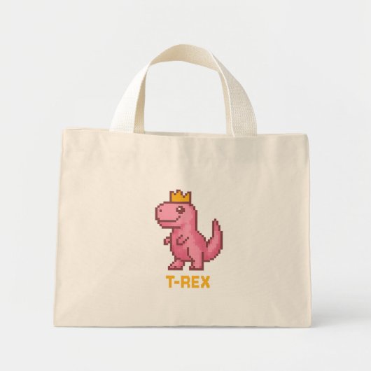 Schattige Koning Dinosaur - Trex Mini Tote Bag (Voorkant)