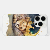 Schattige koning Leeuw Slapend Op De Maan Case-Mate iPhone Case (Achterkant (horizontaal))