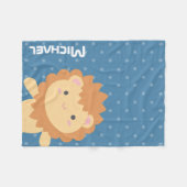Schattige koning van het Oerwoud Cute Cartoon Lion Fleece Deken (Voorkant (Horizontaal))