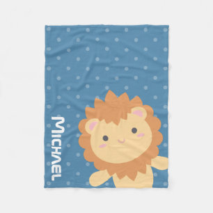 Schattige koning van het Oerwoud Cute Cartoon Lion Fleece Deken