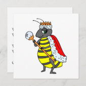 Schattige koningin Bee Cartoon Kaart (Voorkant / Achterkant)