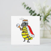 Schattige koningin Bee Cartoon Kaart (Staand voorkant)