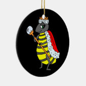 Schattige koningin Bee Cartoon Keramisch Ornament (Rechts)