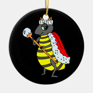 Schattige koningin Bee Cartoon Keramisch Ornament