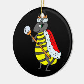 Schattige koningin Bee Cartoon Keramisch Ornament (Links)