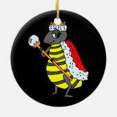 Schattige koningin Bee Cartoon Keramisch Ornament (Achterkant)