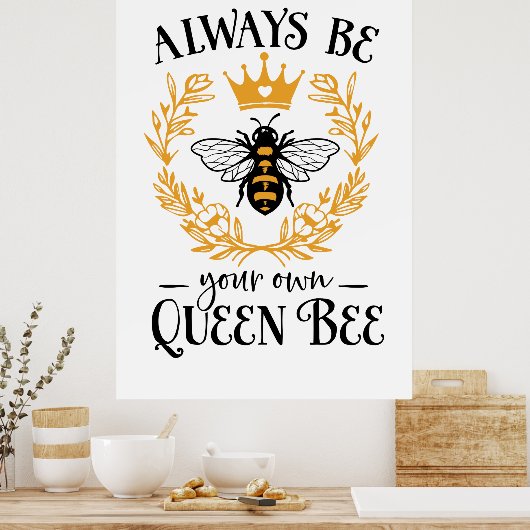 schattige koningin houdt van woordkunst poster (Keuken)