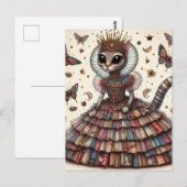 Schattige koninginnenkat briefkaart (Voorkant / Achterkant)