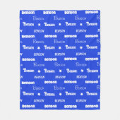 Schattige koningsblauw herhalende naam gepersonali fleece deken (Voorkant)