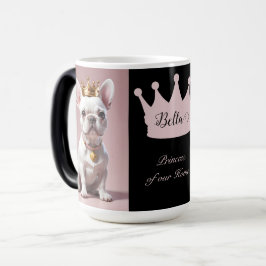 Schattige Koninklijke Prinses Witte Franse Bulldog Magische Mok