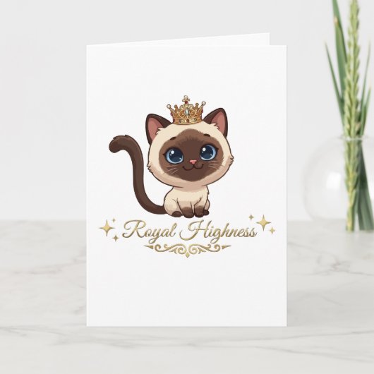 Schattige Koninklijke Siamese Kat Kaart (Voorkant)