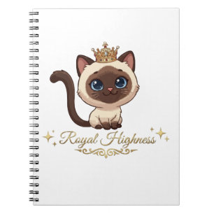 Schattige Koninklijke Siamese Kat Notitieboek