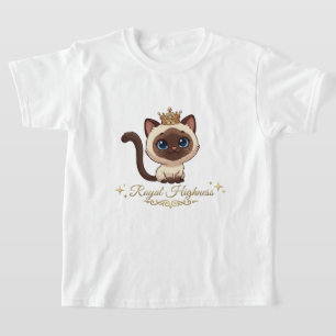 Schattige Koninklijke Siamese Kat T-shirt