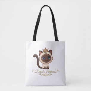 Schattige Koninklijke Siamese Kat Tote Bag