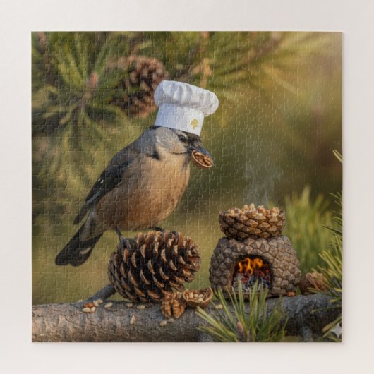 Schattige Kook Chef Notenkraker Vogel Legpuzzel (Verticaal)