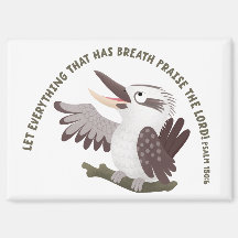 Schattige kookaburra loof de Heer Bijbelvers