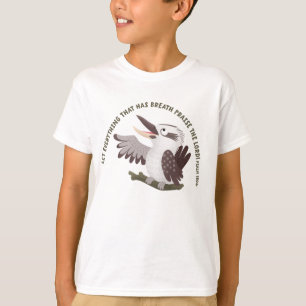 Schattige kookaburra loof de Heer bijbelvers T-shirt
