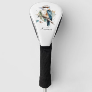 Schattige Kookaburra op een tak geschilderd in wat Golfheadcover