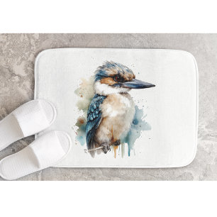 Schattige Kookaburra op een tak, op maat gemaakt Badmat