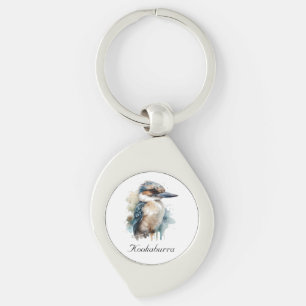 Schattige Kookaburra op een tak, op maat gemaakt Sleutelhanger
