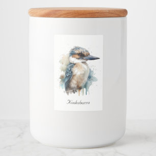 Schattige Kookaburra op een tak, op maat gemaakt Voedselcontainer Etiket