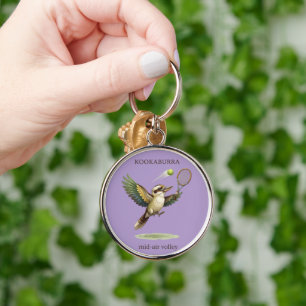Schattige Kookaburra speelt tennis volley mid-luch Sleutelhanger