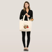 Schattige kookuil cartoon grote tote bag (Voorkant (model))