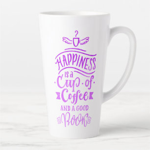 Schattige kop koffie citaat paarse kalligrafie hoo