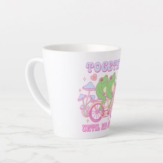 Schattige koppel kikker - samen tot we kraken latte mok (Linkerhoek)