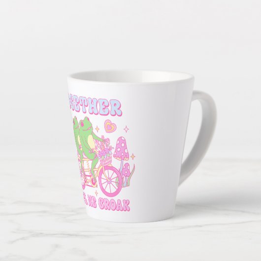 Schattige koppel kikker - samen tot we kraken latte mok (Rechterhoek)