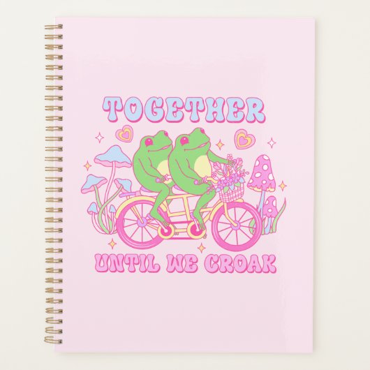 Schattige koppel kikker - samen tot we kraken planner (Voorkant)