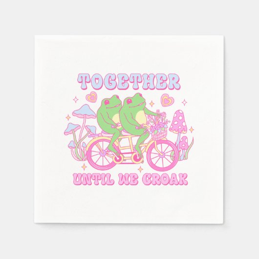 Schattige koppel kikker - samen tot we kraken servet (Voorkant)