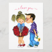 Schattige Koppel Menu met Tekst - Ik hou van je (Achterkant)