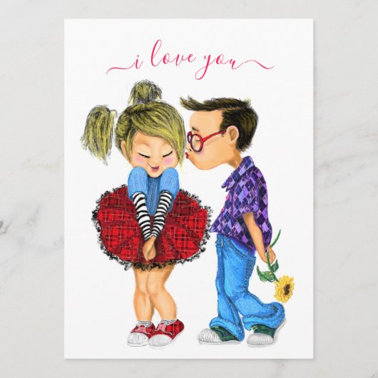 Schattige Koppel Menu met Tekst - Ik hou van je (Achterkant)