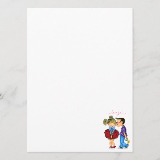 Schattige Koppel Menu met Tekst - Ik hou van je (Voorkant)