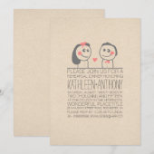 Schattige koppel moderne casual repetitie dineruit kaart (Voorkant / Achterkant)