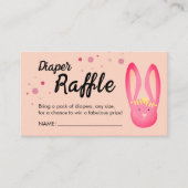 Schattige Koraal Roze Pastel Bunny Party Luier Raf Informatiekaartje (Voorkant)