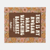 Schattige Koreaans drama kijken Groovy Floral Fleece Deken (Voorkant (Horizontaal))