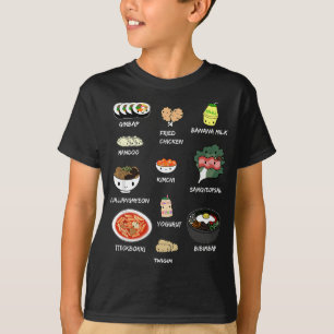 Schattige Koreaans voedsel, Bibimbap en Koreaans E T-shirt