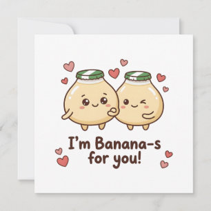 Schattige Koreaanse I Love You Bananenmelk Kaart