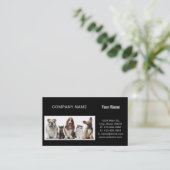 schattige korte haar kat vrienden vezel hond visitekaartje (Staand voorkant)