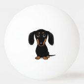 Schattige kortharig zwart en bruin teckelpatroon pingpongbal (Voorkant)