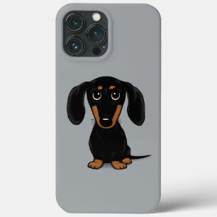 Schattige kortharige zwart en lichtbruine Dachshun Case-Mate iPhone Case
