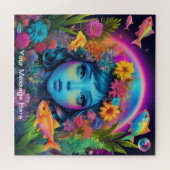 Schattige Kosmisch Abstract Meisje Surreal Rainbow Legpuzzel (Horizontaal)